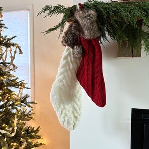 Various | Bundle of faux fur trim knit Christmas stockings.